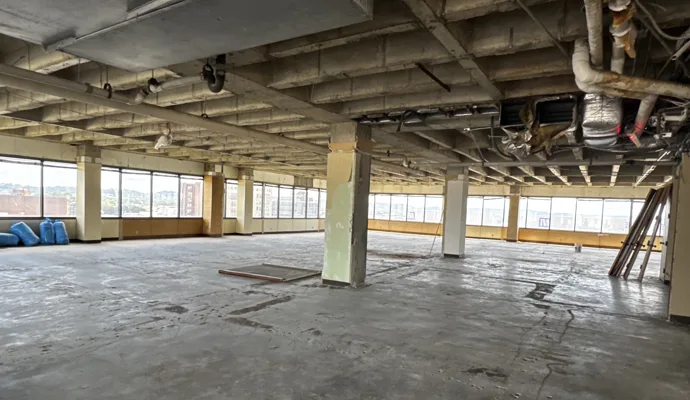 Gutted floor under renovation